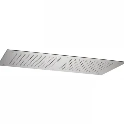 Pommeau De Douche, Flexible Et Barre De Douche|Sanindusa Pomme de douche haute à encastrer rectangulaire inox 78x38cm sorties d'eau en silicone anti-calcaire King chromé