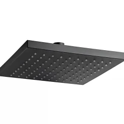 Pommeau De Douche, Flexible Et Barre De Douche|Sanindusa Pomme de douche haute carrée 20x20cm noire sorties d'eau en silicone anti-calcaire 200 Essenza couleur noir