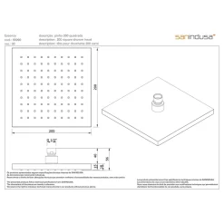 Pommeau De Douche, Flexible Et Barre De Douche|Sanindusa Pomme de douche haute carrée 20x20cm noire sorties d'eau en silicone anti-calcaire 200 Essenza couleur noir
