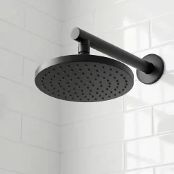 Pommeau De Douche, Flexible Et Barre De Douche|GoodHome Pommeau de douche 1 jet rond, noir, Cavally
