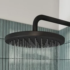 Pommeau De Douche, Flexible Et Barre De Douche|GoodHome Pommeau de douche 1 jet rond, noir, Cavally