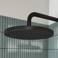Pommeau De Douche, Flexible Et Barre De Douche|GoodHome Pommeau de douche 1 jet rond, noir, Cavally
