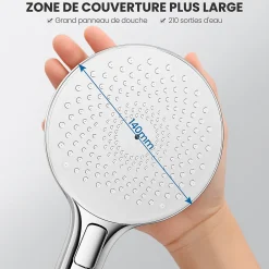 Pommeau De Douche, Flexible Et Barre De Douche|Auralum Max Pommeau de douche avec 4 en 1 avec Fonction Spray Pomme de douche Kit de douche