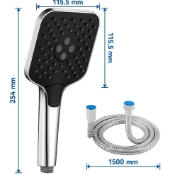 Pommeau De Douche, Flexible Et Barre De Douche|Auralum Max Pommeau de douche avec 3 modes de jet Pomme de douche + 1.5m flexible Kit de douche