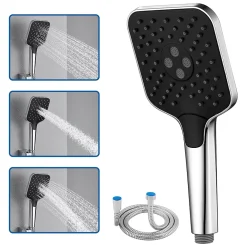 Auralum Max Pommeau de douche avec 3 modes de jet Pomme de douche + 1.5m flexible Kit de douche