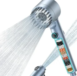 Vendos85 Pommeau de douche bleu haute pression 4 modes