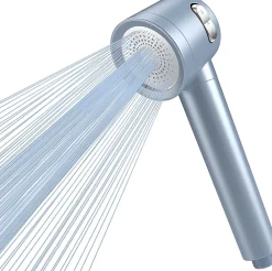 Vendos85 Pommeau de douche bleu haute pression 3 jets filtré