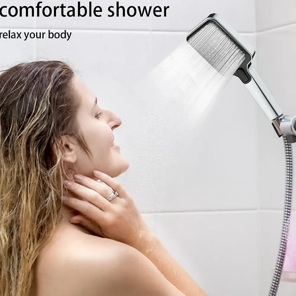 Deko Pommeau de douche carré haute pression avec 3 modes de pulvérisation, économie d'eau