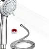Deko Pommeau de douche économie d'eau à 3 types de jet haute pression avec tuyau de 1,5 m et ruban téflon