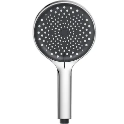 Deko Pommeau de douche économiseur d'eau,, arrêt d'eau et filtre, chrome (argent - noir)