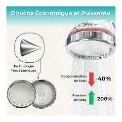 Aecodune Pommeau de douche filtrant anticalcaire