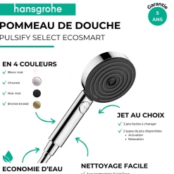 Hansgrohe Pommeau de douche Pulsify Select S 105 EcoSmart 3jets bronze brossé
