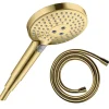 Hansgrohe Pommeau de douche Raindance Select S EcoSmart 120 3 jets + flexible 1,60 m Isiflex aspect doré poli