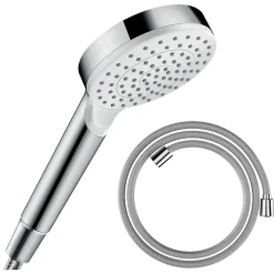 Pommeau De Douche, Flexible Et Barre De Douche|Hansgrohe Pommeau de douche Crometta EcoSmart blanc/chromé + flexible de douche Designflex 160 cm chromé