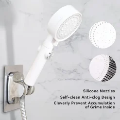 Pommeau De Douche, Flexible Et Barre De Douche|Deko Pommeau de douche haute pression, économie d'eau, 5 jets, idéal pour le bain et le spa, anticalcaire, haute pression (blanc)