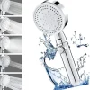 Pommeau De Douche, Flexible Et Barre De Douche|Deko Pommeau de douche Haute Pression à économie D'eau 5 types de jet pour bain et spa Pommeau Douche Anti Calcaire(Argenté)