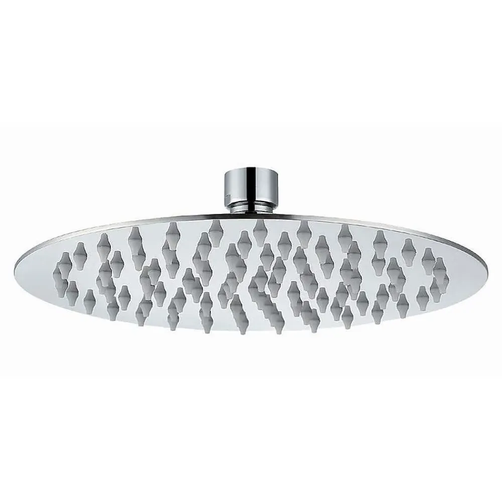 Kibath Pommeau de douche rond de 20 cm avec finition chromée brillante en laiton