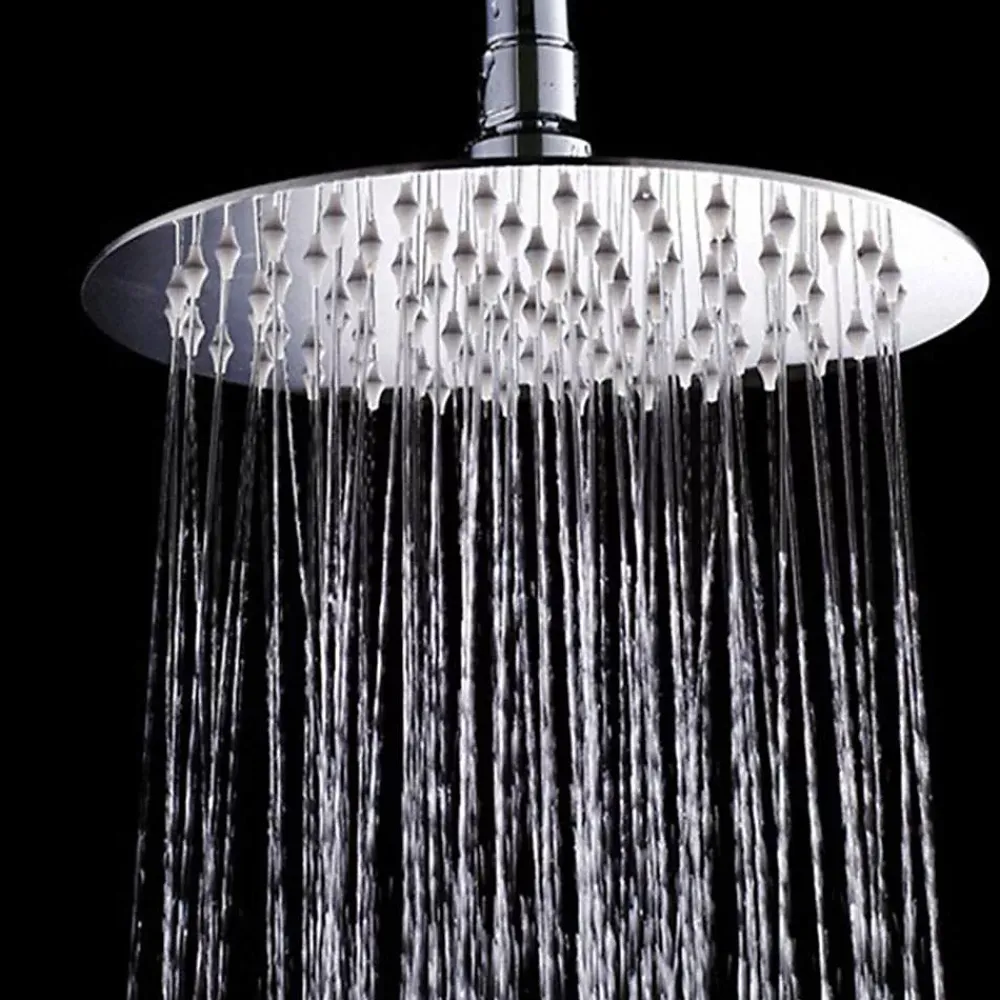 Kibath Pommeau de douche rond de 20 cm avec finition chromée brillante en laiton