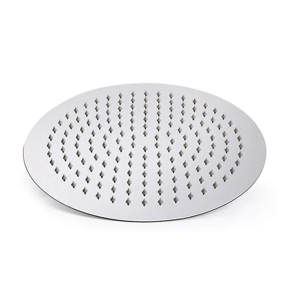 Kibath Pommeau de douche rond de 20 cm avec finition chromée brillante en laiton