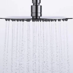 Kibath Pommeau de douche rond de 20 cm avec finition chromée brillante en laiton