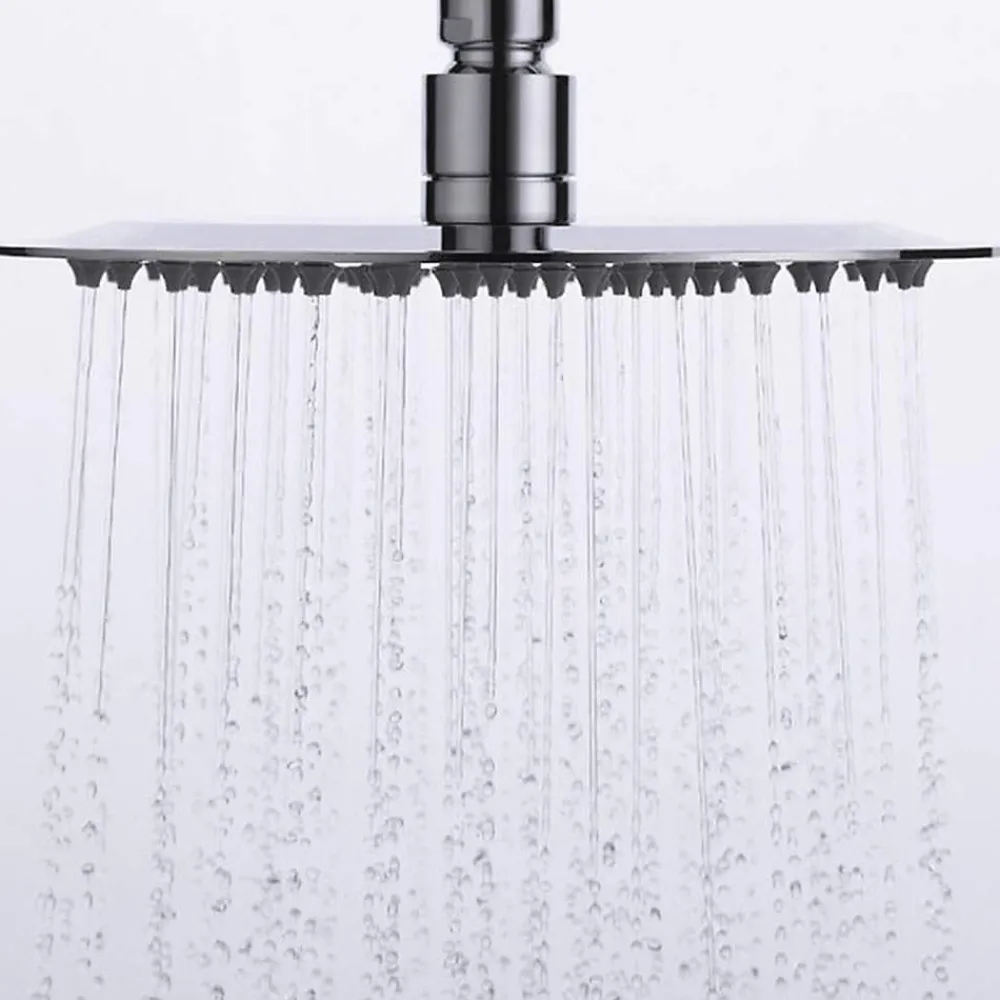 Kibath Pommeau de douche rond de 20 cm avec finition chromée brillante en laiton