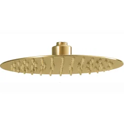 Kibath Pommeau de douche rond de 25 cm avec finition or brossé en acier inoxydable