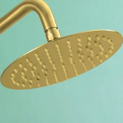 Kibath Pommeau de douche rond de 25 cm avec finition or brossé en acier inoxydable