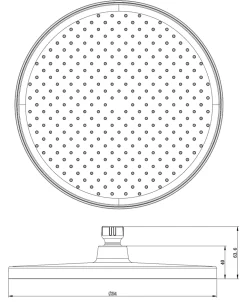 Bernstein Pommeau de douche Tête de douche rectangulaire en ABS à effet pluie et buses anti-calcaire - 25,4cm - D2201R - Noir mat