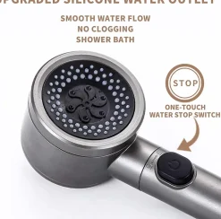 Deko Pommeau de douche universel avec filtre, 3 modes de pulvérisation et bouton pause