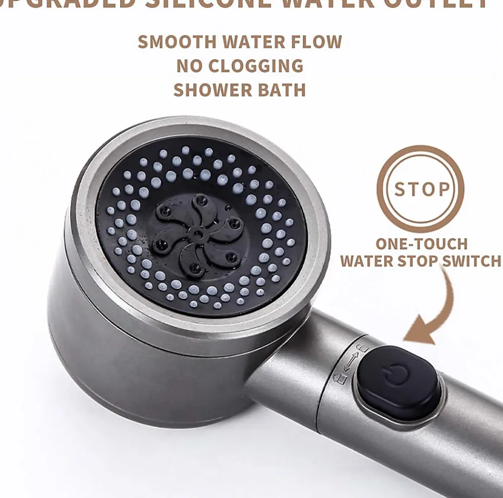 Deko Pommeau de douche universel avec filtre, 3 modes de pulvérisation et bouton pause