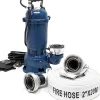 Nature Pro Pompe Submersible Bleue 1500W - 22800 l/h, Tuyau 20m, Câble 10m, Hauteur 10m - Idéale Évacuation et Drainage Chantier
