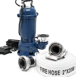Nature Pro Pompe Submersible Bleue 1500W - 22800 l/h, Tuyau 20m, Câble 10m, Hauteur 10m - Idéale Évacuation et Drainage Chantier