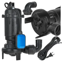 Geko Pompe WQD 750W Avec Broyeur Et Couteaux De Coupe Pour Eaux Sales