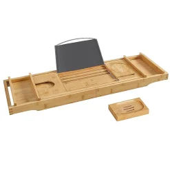Calicosy Pont de Baignoire Extensible en Bambou - L75/109 cm