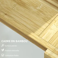 Tablier Et Habillage De Baignoire|Homcom Pont plateau de baignoire extensible 75-109L cm - porte-gobelet et savon - bambou verni