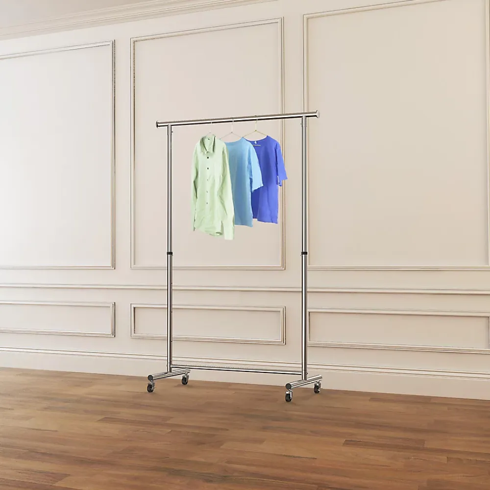 Accessoire Buanderie| Portant simple haute résistance avec étagère l. 130 x H. 182,5 cm