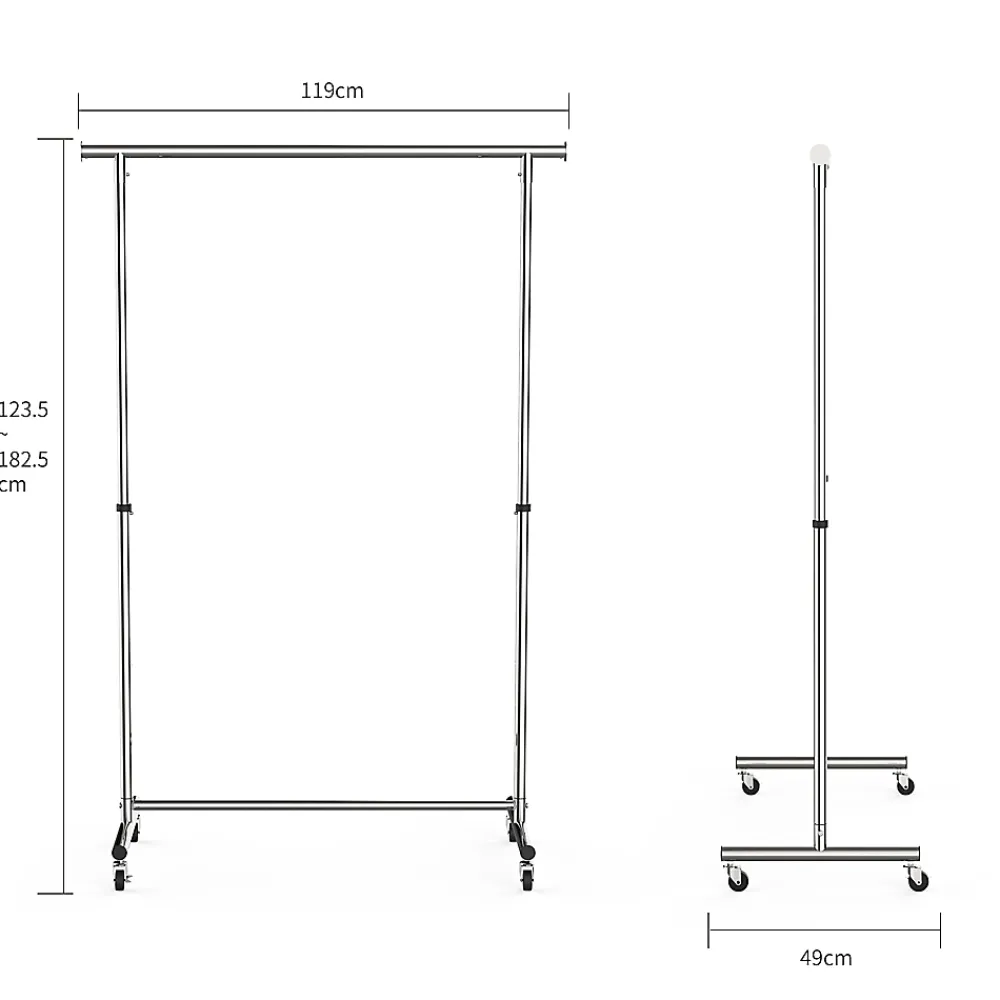 Accessoire Buanderie| Portant simple haute résistance avec étagère l. 130 x H. 182,5 cm