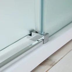 Kiamami Valentina Porte de douche 120 cm pour niche porte fixe droite en verre mat - dream
