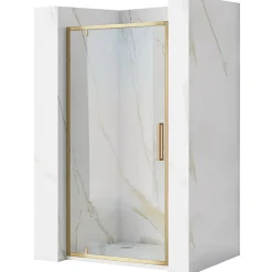 Rea Porte de douche à entrouvrir Rapid Swing Brushed Gold 90