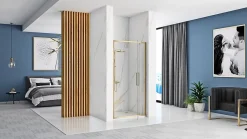 Rea Porte de douche à entrouvrir Rapid Swing Brushed Gold 90