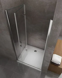 Laneri Porte de douche 6 mm pliante pour installation en niche - 73-76,5