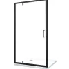 Porte De Douche|Laneri Porte de douche à ouverture battante roto-translante avec pivots asymétriques, cadre noir mat réversible Cm 116-119 H 200