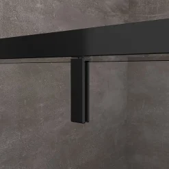 Porte De Douche|Laneri Porte de douche à ouverture battante roto-translante avec pivots asymétriques, cadre noir mat réversible Cm 116-119 H 200