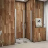 AICA Sanitaire Porte de douche battante 105cm en verre anticalcaire Porte de douche Hauteur 197cm