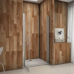 AICA Sanitaire Porte de douche battante 105cm en verre anticalcaire Porte de douche Hauteur 197cm