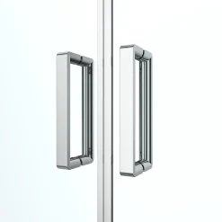 GoodHome Porte de douche battante l.80 x H.195 cm, verre transparent, profilés alu chrome, Ledava