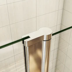 AICA Sanitaire Porte De Douche Battante 120x197cm Porte Battante Avec 1 élément Fixe En 6mm Verre Anticalcaire