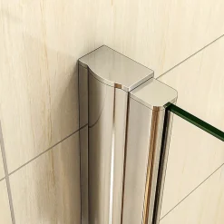 Porte De Douche|AICA Sanitaire Porte De Douche Battante 165x187cm Porte Battante Avec 2 éléments Fixes En 6mm Verre Anticalcaire