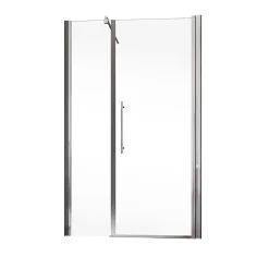 Porte De Douche|Schulte Porte de douche battante l.140 x H.192 cm, verre transparent, profilé chromé, NewStyle