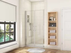 Porte De Douche|AICA Sanitaire Porte de douche battante 90cm en verre anticalcaire Porte de douche Hauteur 187cm